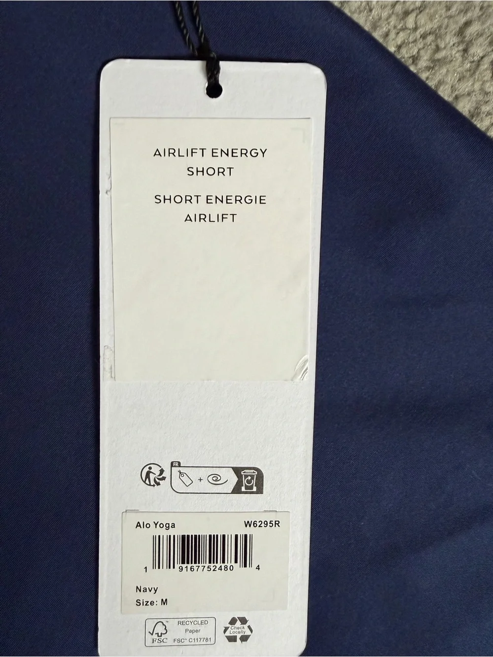 Alo Yoga Airlift Energy 5” Biker Shorts Navy Size M NWT